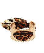 Thicker cuff with leopard scarf weave through