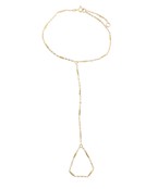 Hand chain bracelet tiny bar detail