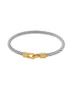 two tone cable chain hook bracelet