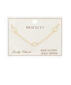 Mini clover gold dipped fasten bracelet