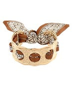 Wavy scarf woven gold cuff