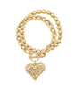 GAMEDAY 2 Row Football Theme Bracelet heart with elephant