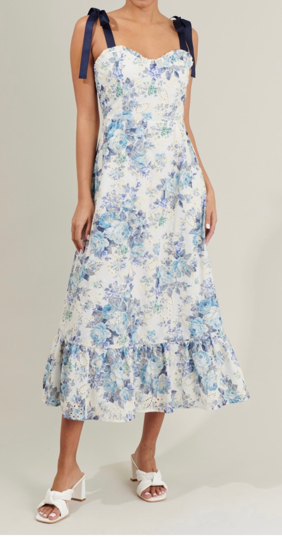 Floral Garden lace eyelet midi dress