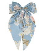 Floral print long double bow