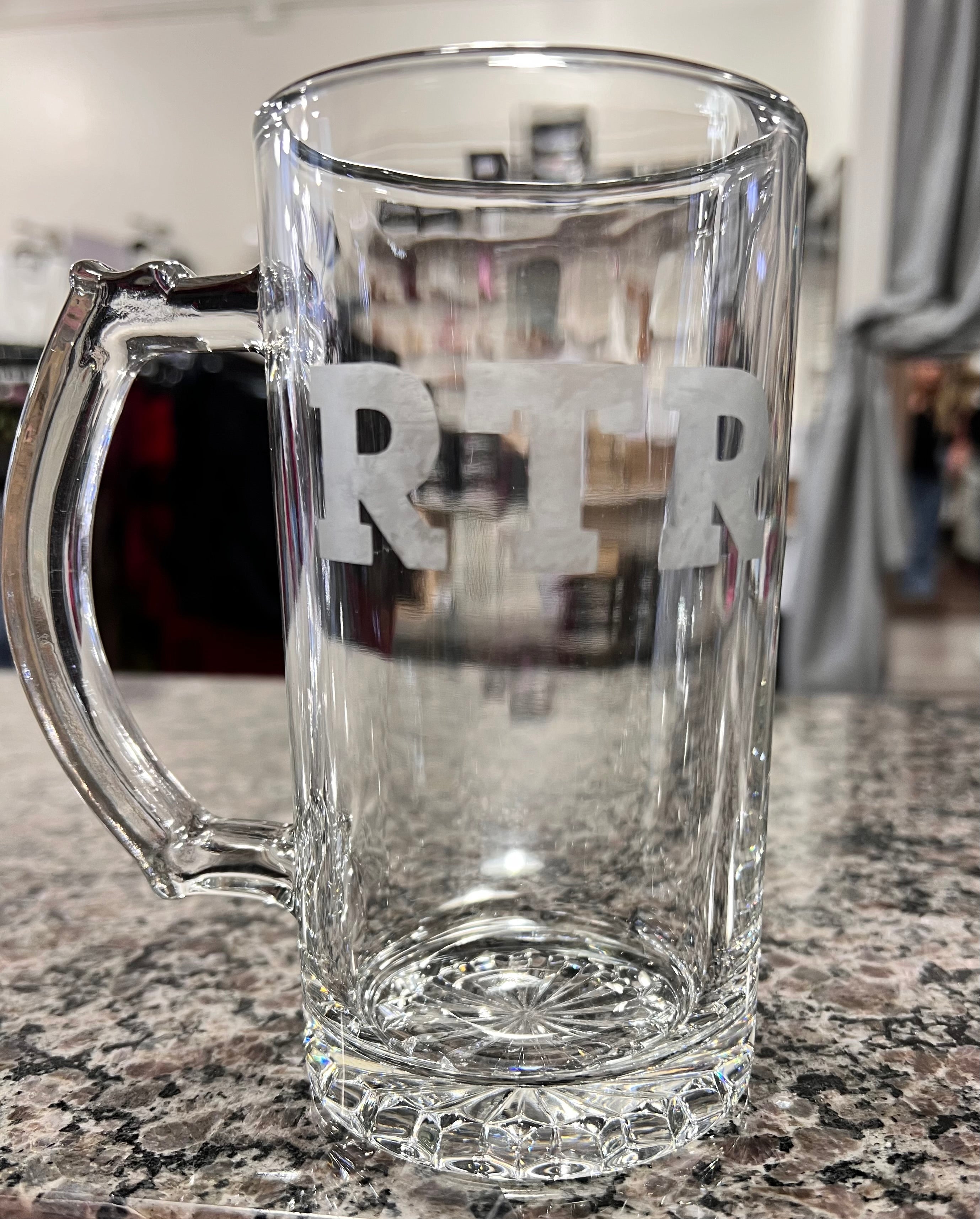 Hand Etched Beer Mug