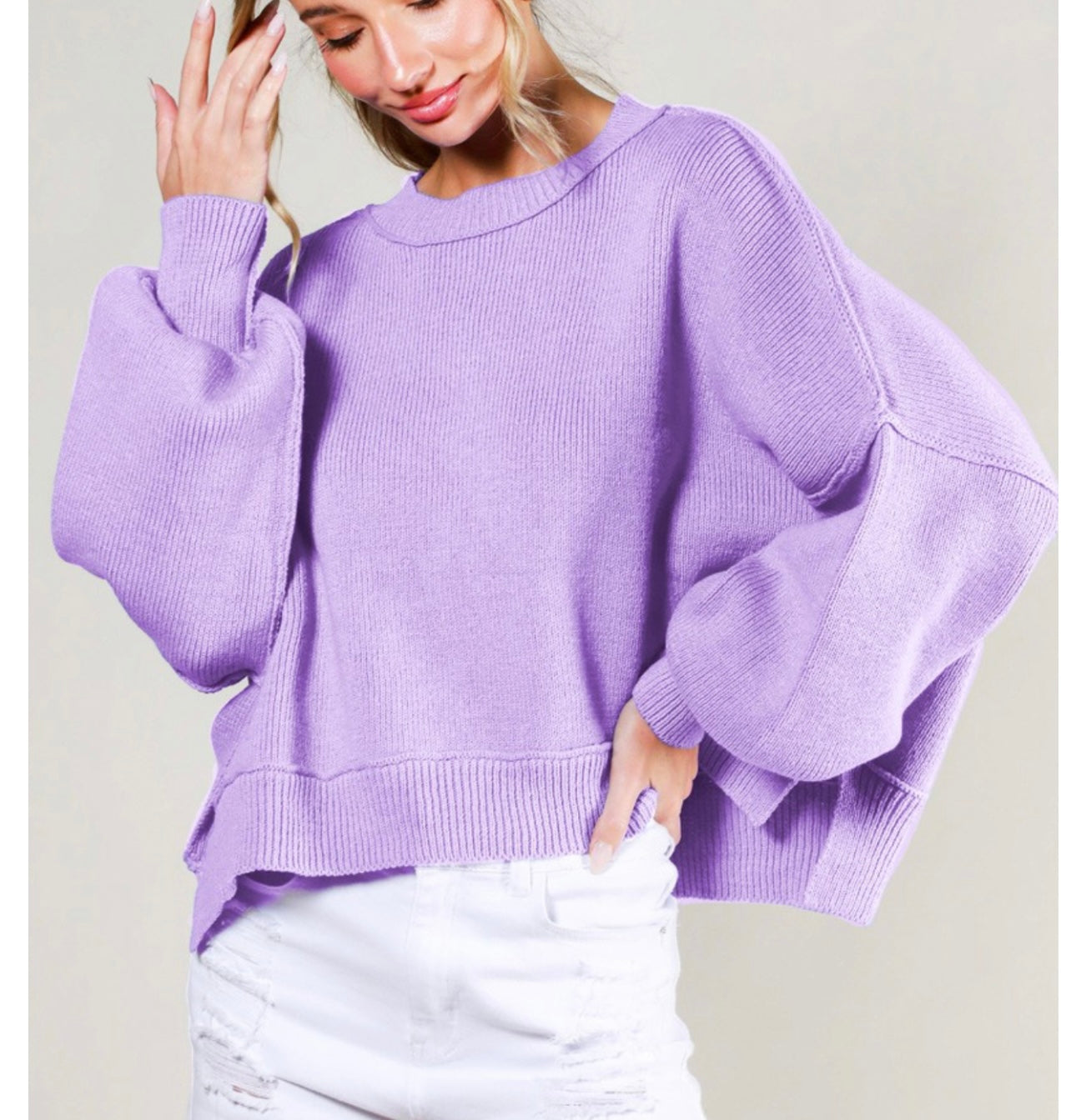 long balloon sleeve reverse seam