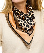 Leopard square scarf