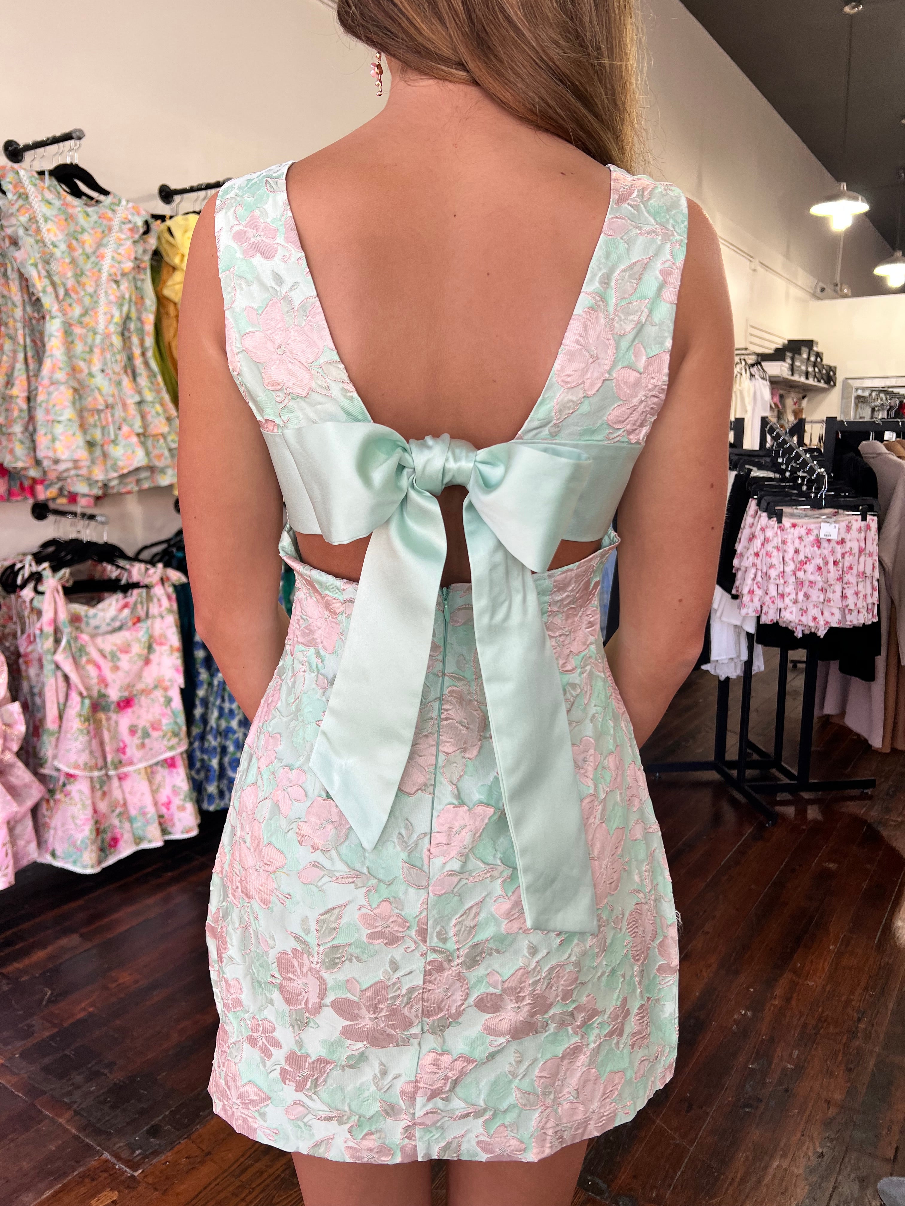 Tank Jacquard bell shaped with tie back dress