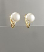 11mm Gold dipped clip on pearl earrings