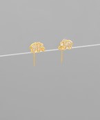 Pave CZ gold dipped elephant studs