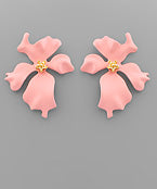 Matte swirly metal petal earring