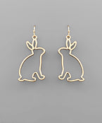 metal outline of sitting bunny