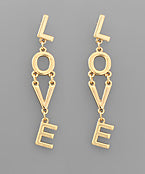 LOVE letter drop earrings
