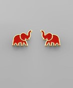 Gold dipped Elephant enamel studs
