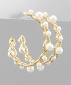 Braided hoops with pearls