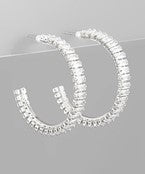Baggette 35mm crystal hoops