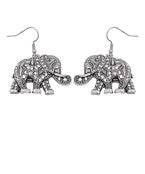 crystal dangle elephant earring