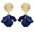Wave coin and epoxy petal earrings