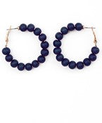 Wood ball beaded hoops