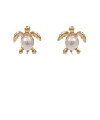 Turtle pearl earrings