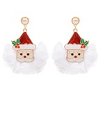Santa Claus petal beard and glitter hat earrings