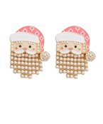 Santa with pearl beard earrings