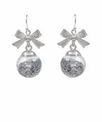 snow-globe bow earrings