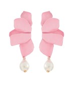 Folded metal flower with pearl drop