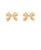 Pearl accent on bow earrings