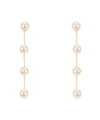 Gold dipped 4 pearl drop earrings