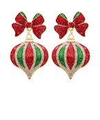 Glitter bow and christmas ornament drop