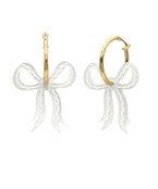 Acrylic ribbon dangle with gold hoop
