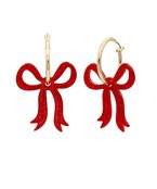 Acrylic ribbon dangle with gold hoop