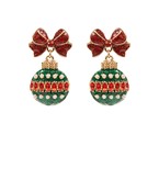 Mini bow with christmas ornament drop with pearls