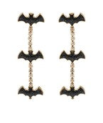 3 bat rhinestone drop earring