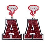 little elephant with glitter A earring