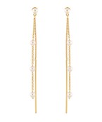 5 pearls on chain and bar earrings