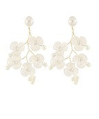 Pearl cluster flower earrings