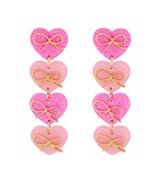 4 acrylic hearts with bows