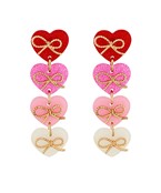 4 acrylic hearts with bows