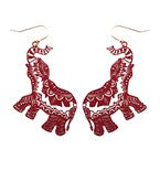 metal filigree indian crimson elephants