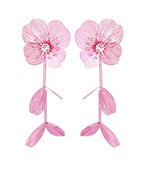 Metal flower with double leaves drop downs