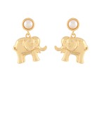 Elephant and pearl earrings
