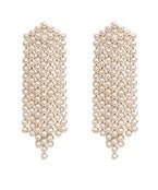 Arrow pearl 7 strand fringe earrings