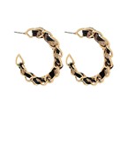 Leopard scarf and chain hoop