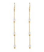 3 Pearl station drop earrings