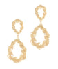 Textured Leaf Oval Outline Earrings