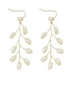 Leaf Style Pearl w/Wire Earrings