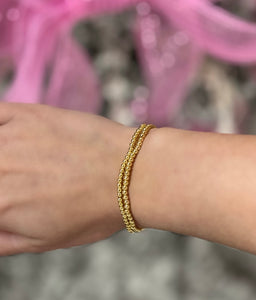 3mm double stainless steel beaded ball bracelet