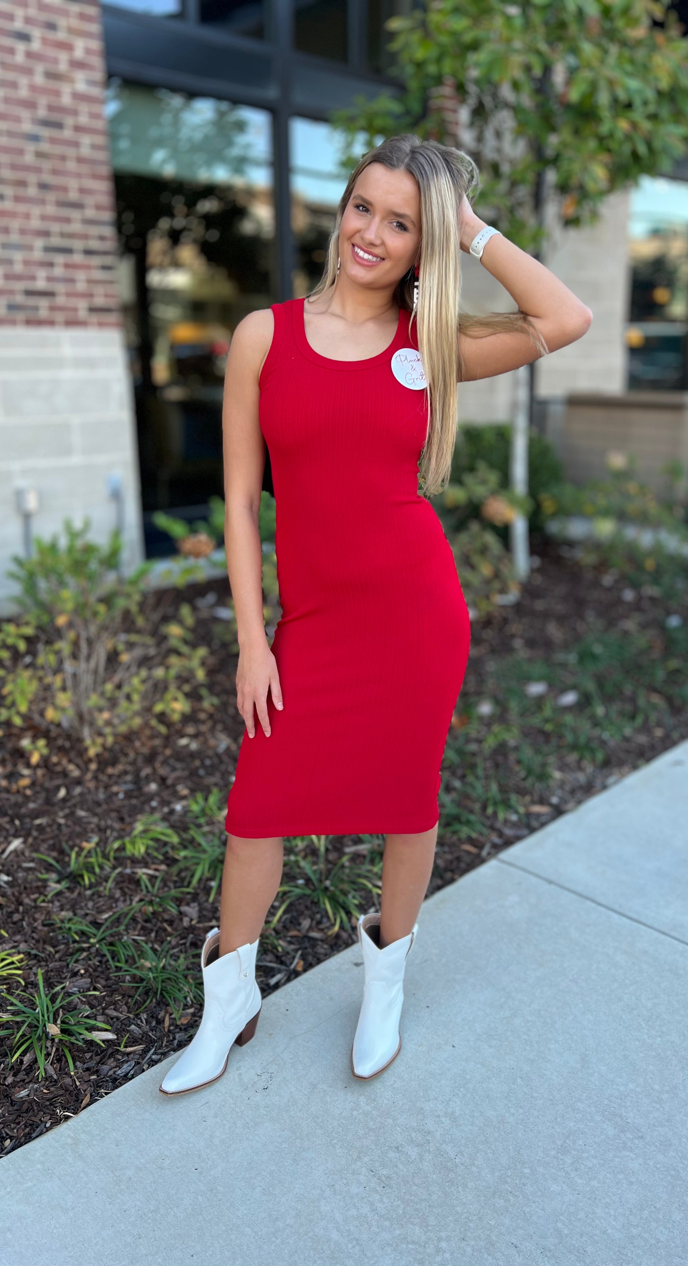 Ribbed tank midi dress